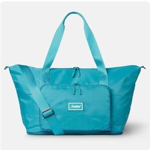 The Foldie Blue Teal Travel Expandable Tote Bag